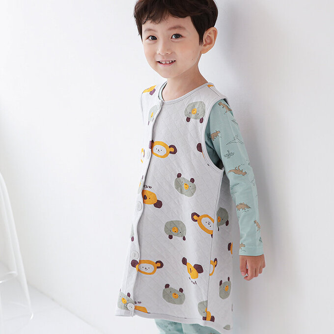 正韓 Cogibu 極舒適無螢光劑 100% 有機棉幼兒/兒童鋪棉保暖防踢背心_樂園_CGF001