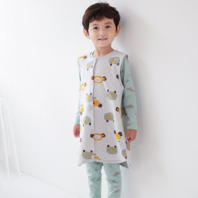 正韓 Cogibu 極舒適無螢光劑 100% 有機棉幼兒/兒童鋪棉保暖防踢背心_樂園_CGF001