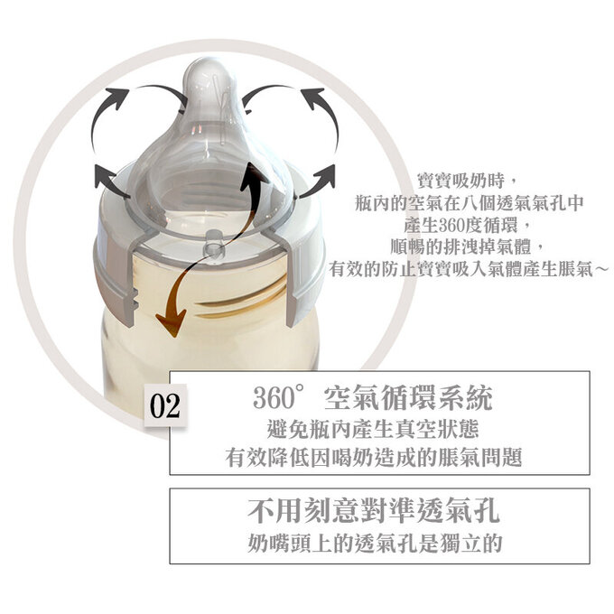 正韓 hibee 靜謐i瓶 仿媽咪乳房感 『八孔360°循環防脹氣 』PPSU 寬口奶瓶/水瓶270ml_含把手_奶茶_HB3N