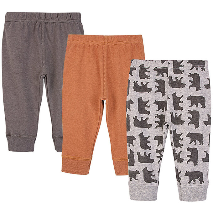 美國 luvable friends 甜蜜寶貝 100%純棉嬰幼兒長褲3件組_叢林探險_LF14339