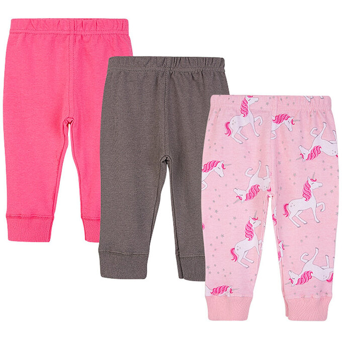 美國 luvable friends 甜蜜寶貝 100%純棉嬰幼兒長褲3件組_獨角獸_LF14363