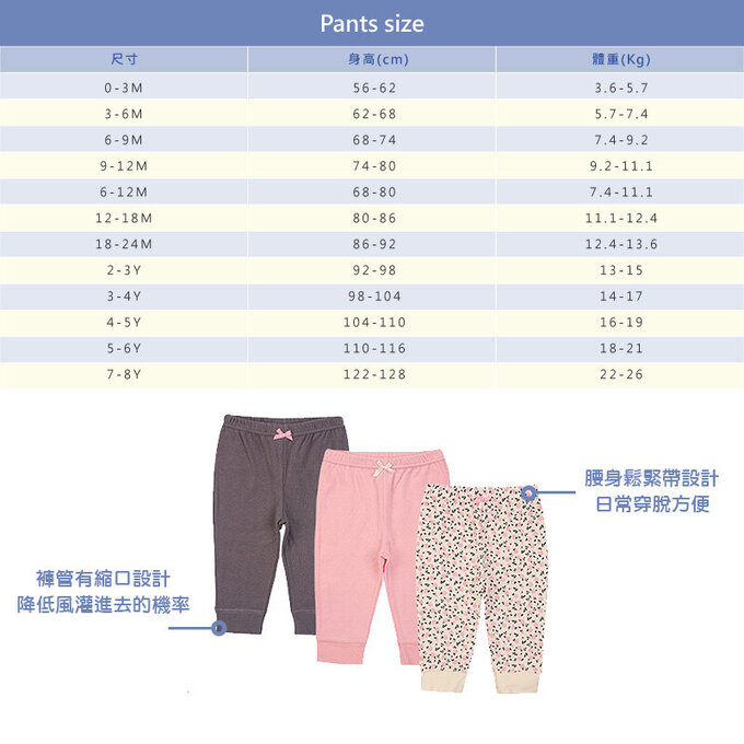 美國 luvable friends 甜蜜寶貝 100%純棉嬰幼兒長褲3件組_乾燥玫瑰_LF56938