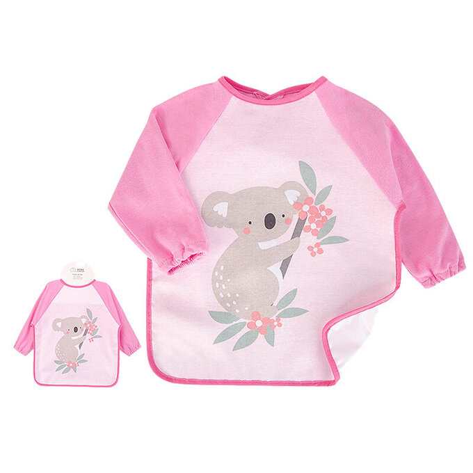 美國 luvable friends 甜蜜寶貝 嬰幼兒長袖防水圍兜/畫畫衣/吃飯衣單入組_無尾熊_LF41387