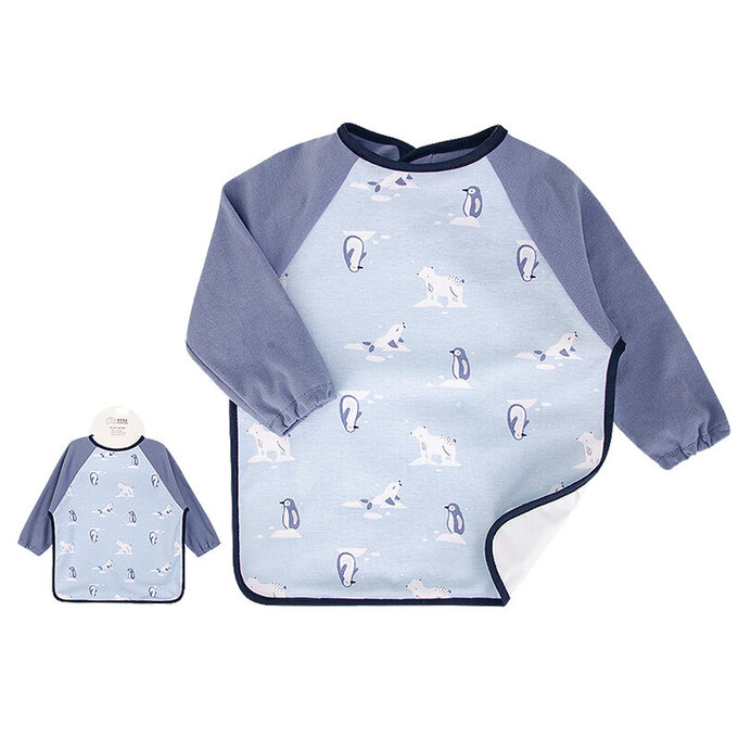 美國 luvable friends 甜蜜寶貝 嬰幼兒長袖防水圍兜/畫畫衣/吃飯衣單入組_極地世界_LF41390