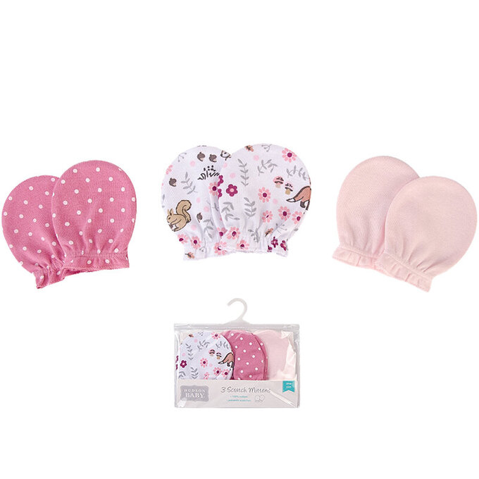 美國 luvable friends 甜蜜寶貝 100%純棉新生兒 防抓手套 護手套3入組_小花園_LF00074