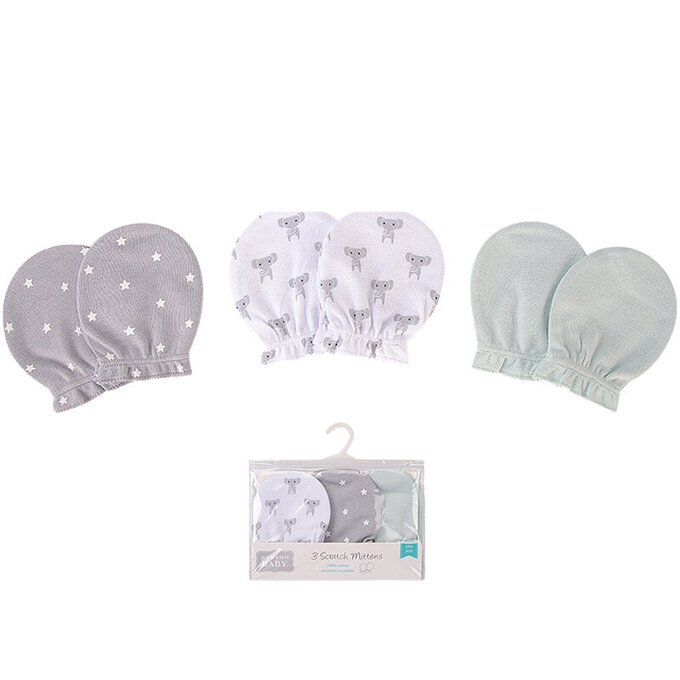 美國 luvable friends 甜蜜寶貝 100%純棉新生兒 防抓手套 護手套3入組_象寶樂園_LF00078