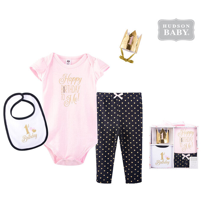 美國 luvable friends 甜蜜寶貝  嬰幼兒彌月禮盒組/最佳送禮/4入禮盒組_粉紅女孩_LF58222