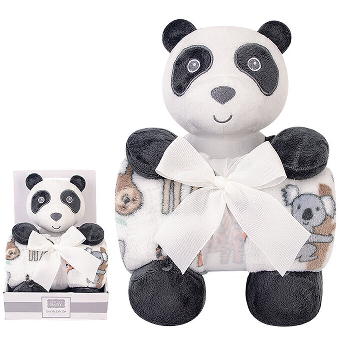 美國 luvable friends 甜蜜寶貝  嬰幼兒安撫娃娃＋毛毯76x91cm 禮盒組_淘氣熊貓_LF00051