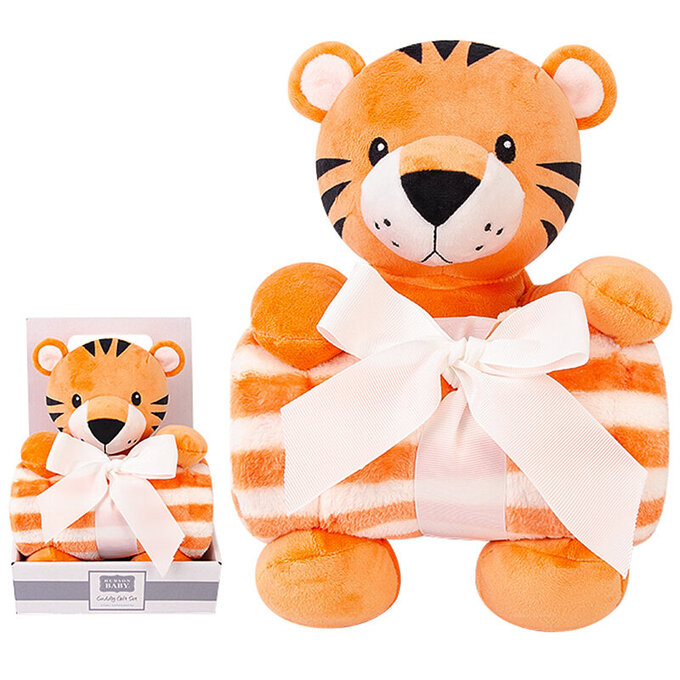 美國 luvable friends 甜蜜寶貝  嬰幼兒安撫娃娃＋毛毯76x91cm 禮盒組_活力小虎_LF00056