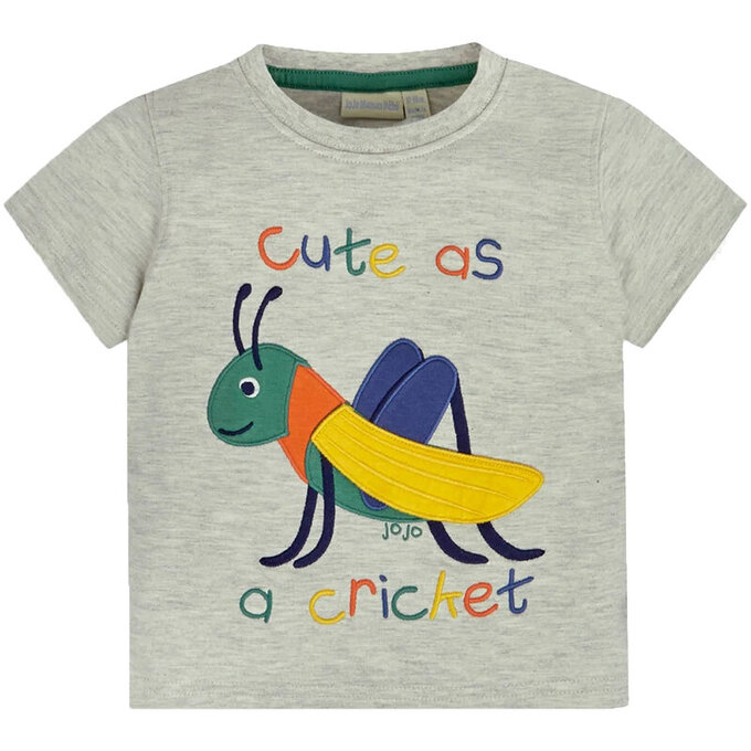 英國 JoJo Maman BeBe 超優質嬰幼兒童100％ 純棉短袖上衣/ T-shirt/ 動物T_蟋蟀_JJH9406 