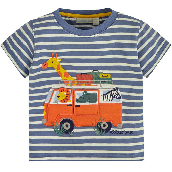 英國 JoJo Maman BeBe 超優質嬰幼兒童100％ 純棉短袖上衣/ T-shirt/ 動物T_冒險旅程_JJH9457