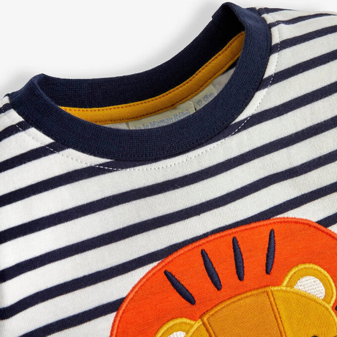 英國 JoJo Maman BeBe 超優質嬰幼兒童100％ 純棉短袖上衣/ T-shirt/ 動物T_獅子來囉!_JJH9463  