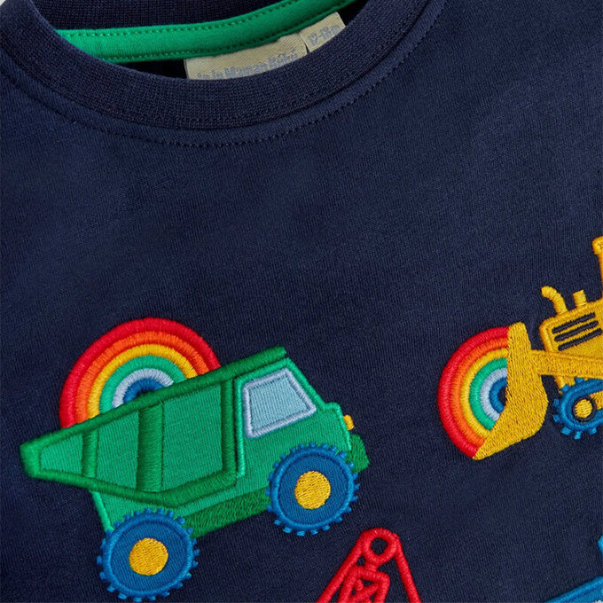 英國 JoJo Maman BeBe 超優質嬰幼兒童100％ 純棉短袖上衣/ T-shirt/ 動物T_彩虹工程車_JJH9506 