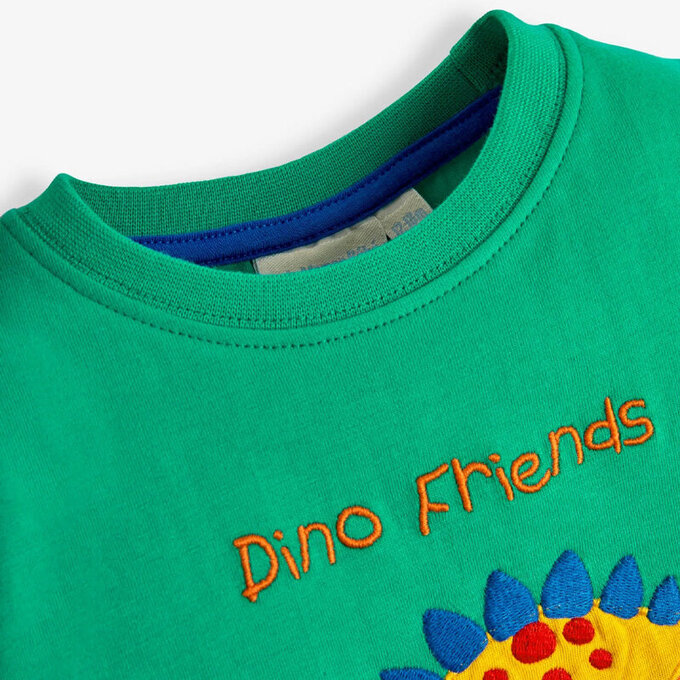 英國 JoJo Maman BeBe 超優質嬰幼兒童100％ 純棉短袖上衣/ T-shirt/ 動物T_草食恐龍_JJH9509  