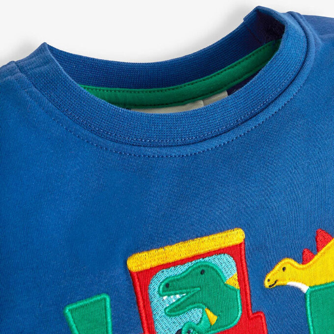 英國 JoJo Maman BeBe 超優質嬰幼兒童100％ 純棉短袖上衣/ T-shirt/ 動物T_恐龍嘟嘟車_JJH9536  