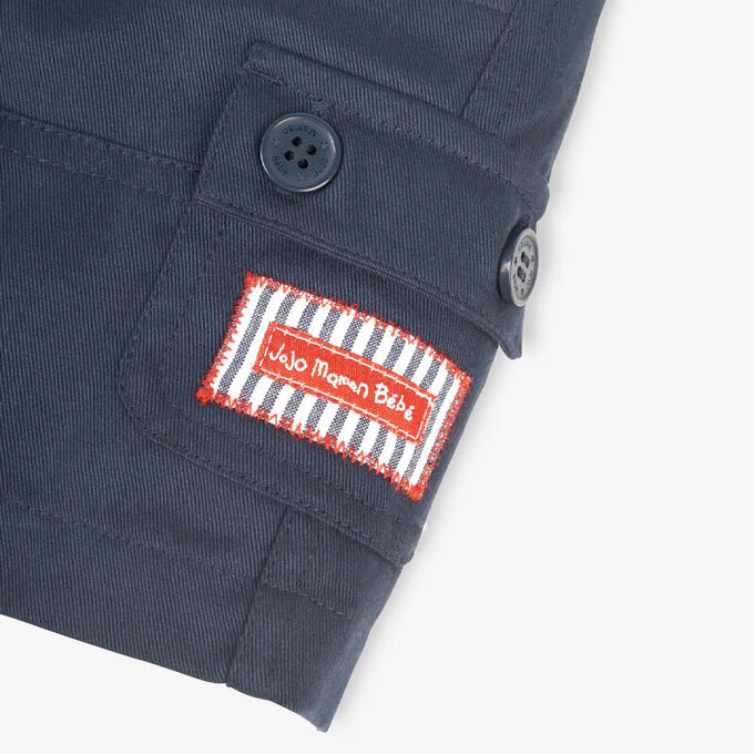 英國 JoJo Maman BeBe 超優質嬰幼兒/兒童100% 純棉多口袋短褲_海軍藍 (JJ-B5351-N) 