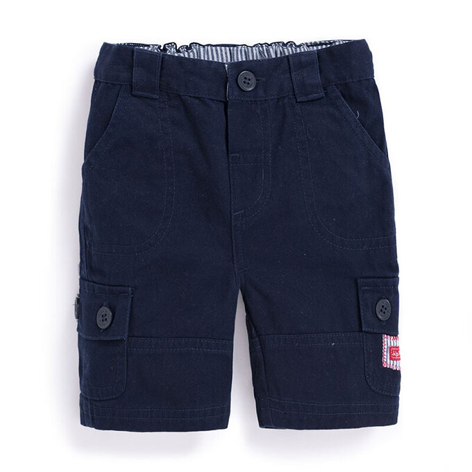 英國 JoJo Maman BeBe 超優質嬰幼兒/兒童100% 純棉多口袋短褲_海軍藍 (JJ-B5351-N) 