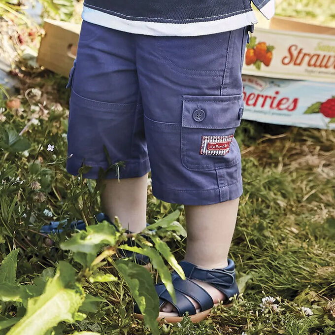 英國 JoJo Maman BeBe 超優質嬰幼兒/兒童100% 純棉多口袋短褲_靛藍_JJ-B5351-I 