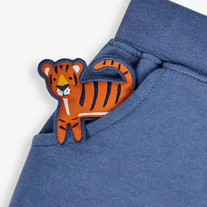 英國 JoJo Maman BeBe 超優質嬰幼兒/兒童100% 純棉綁繩短褲_老虎_JJH9476 