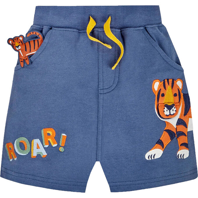 英國 JoJo Maman BeBe 超優質嬰幼兒/兒童100% 純棉綁繩短褲_老虎_JJH9476 