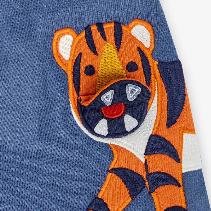 英國 JoJo Maman BeBe 超優質嬰幼兒/兒童100% 純棉綁繩短褲_老虎_JJH9476 