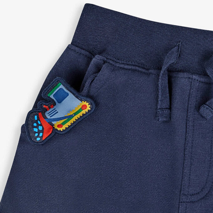 英國 JoJo Maman BeBe 超優質嬰幼兒/兒童100% 純棉綁繩短褲_推土機_JJH9487