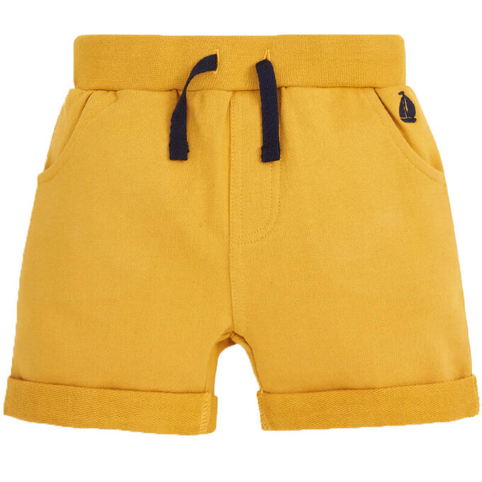 英國 JoJo Maman BeBe 超優質嬰幼兒/兒童100% 純棉綁繩短褲2入組_黃灰_JJE5503U  