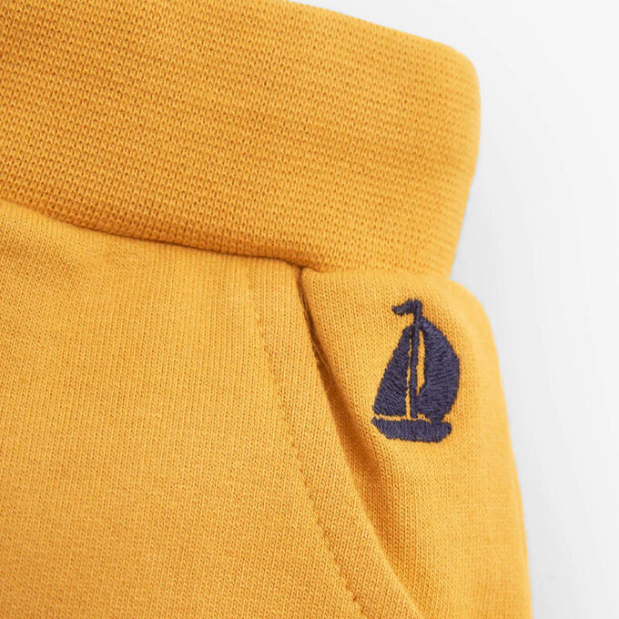 英國 JoJo Maman BeBe 超優質嬰幼兒/兒童100% 純棉綁繩短褲2入組_黃灰_JJE5503U  