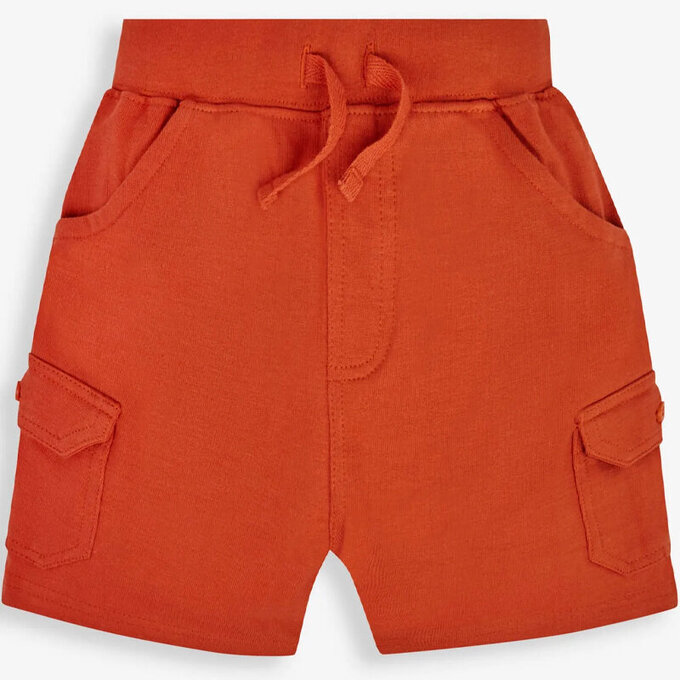 英國 JoJo Maman BeBe 超優質嬰幼兒/兒童100% 純棉綁繩工裝短褲2入組_橘綠_JJH9593R