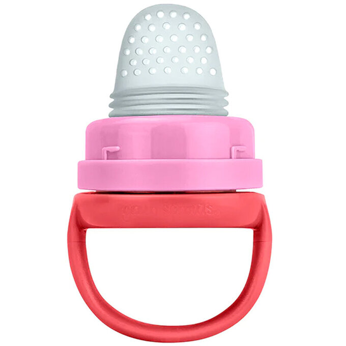 美國 green sprouts 小綠芽 咬咬樂副食品輔食器_蜜桃紅_GS192640-P