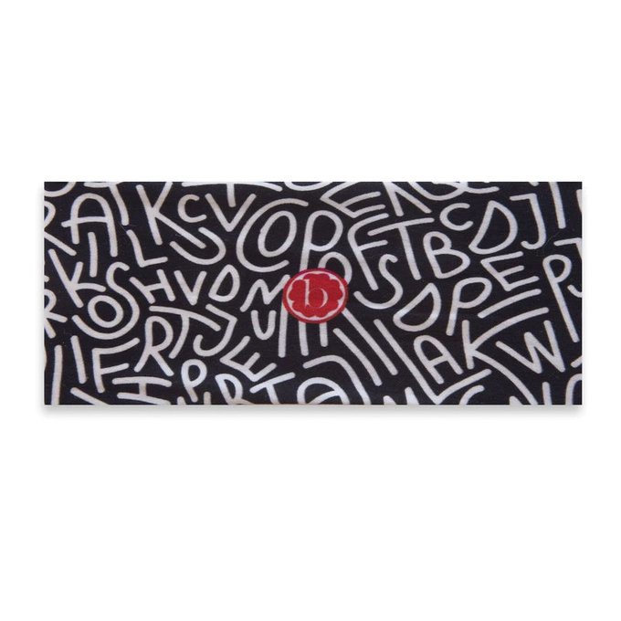 美國 baby bling 純手工極優雅細緻輕柔微彈性/毫無束縛感蝴蝶結髮帶/髮飾_印花款_字母樂園(BBRK031)