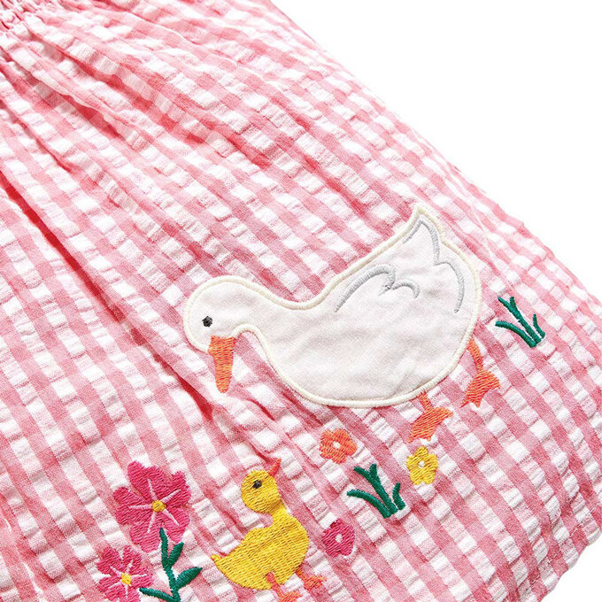 英國 JoJo Maman BeBe 超優質嬰幼兒/兒童100% 純棉短袖上衣_白鴨玩耍(JJE5107)