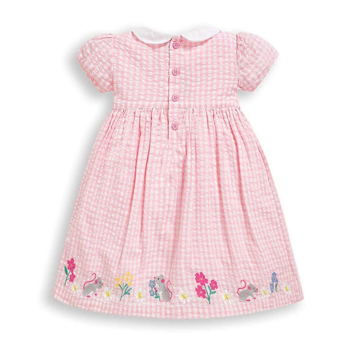 英國 JoJo Maman BeBe 超優質嬰幼兒/兒童100％純棉短袖洋裝_灰鼠樂園 (JJE5102)