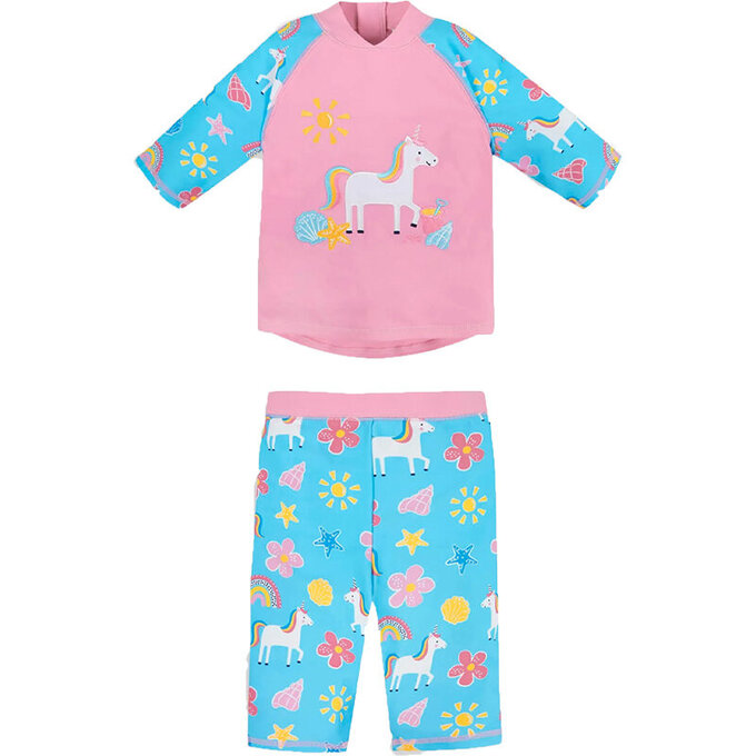 英國 JoJo Maman BeBe 嬰幼兒/兒童兩件式防曬泳裝_童話世界_JJH3974