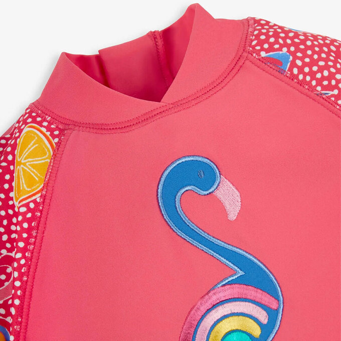 英國 JoJo Maman BeBe 嬰幼兒/兒童兩件式防曬泳裝_繽紛紅鶴_JJH3980