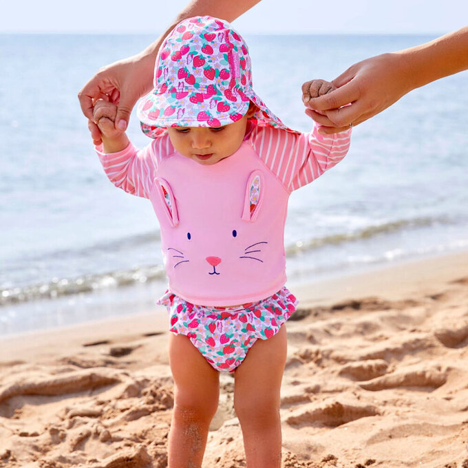 英國 JoJo Maman BeBe 嬰幼兒/兒童兩件式防曬泳裝_甜蜜草莓_JJH3982