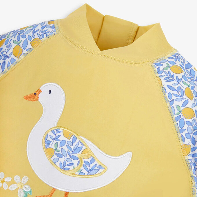 英國 JoJo Maman BeBe 嬰幼兒/兒童兩件式防曬泳裝_夏日檸檬鴨_JJH9580