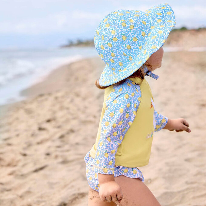 英國 JoJo Maman BeBe 嬰幼兒/兒童兩件式防曬泳裝_夏日檸檬鴨_JJH9580