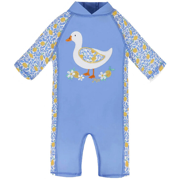 英國 JoJo Maman BeBe 嬰幼兒/兒童連身式防曬泳裝_夏日檸檬鴨_JJH3970