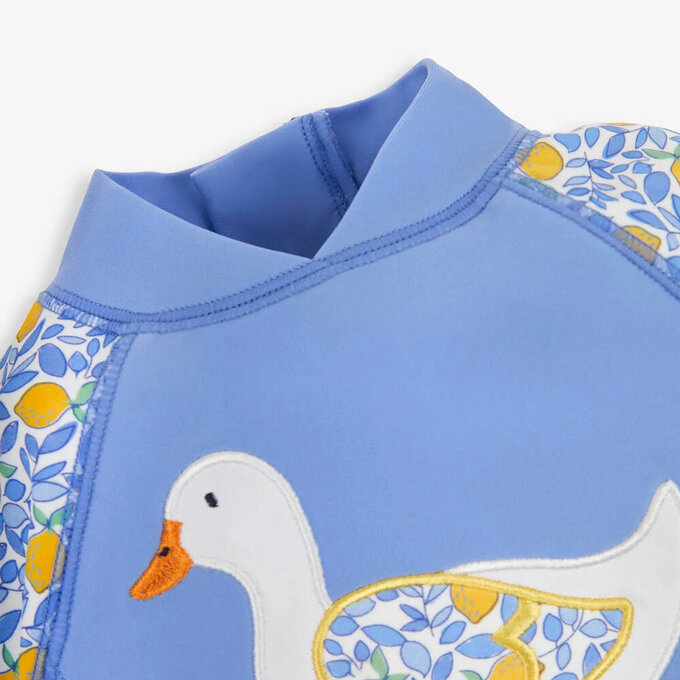 英國 JoJo Maman BeBe 嬰幼兒/兒童連身式防曬泳裝_夏日檸檬鴨_JJH3970