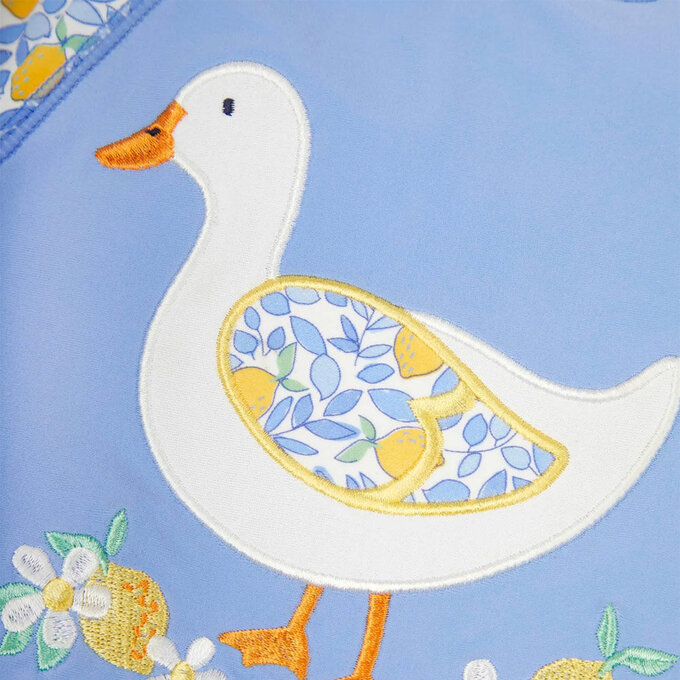 英國 JoJo Maman BeBe 嬰幼兒/兒童連身式防曬泳裝_夏日檸檬鴨_JJH3970