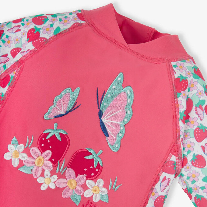 英國 JoJo Maman BeBe 嬰幼兒/兒童連身式防曬泳裝_莓香蝴蝶_JJH3976