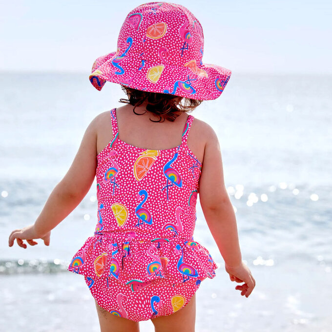 英國 JoJo Maman BeBe 嬰幼兒/兒童連身泳裝(內有尿布褲)_夏威夷紅鶴_JJH3945