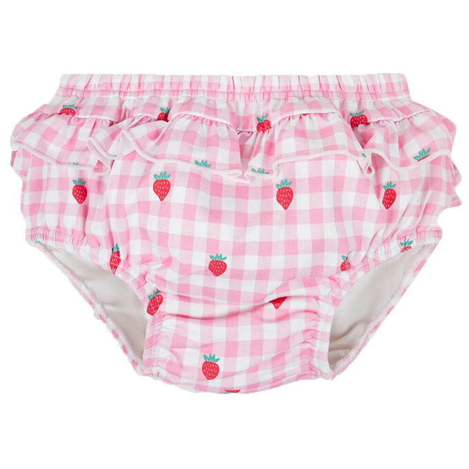 英國 JoJo Maman BeBe 嬰幼兒/兒童單件尿布泳褲(內有尿布褲)_田園草莓_JJH3966