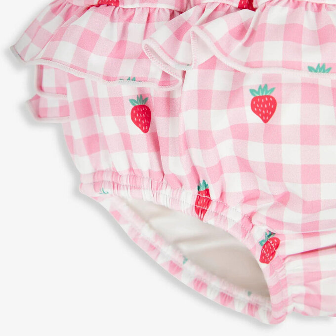 英國 JoJo Maman BeBe 嬰幼兒/兒童單件尿布泳褲(內有尿布褲)_田園草莓_JJH3966