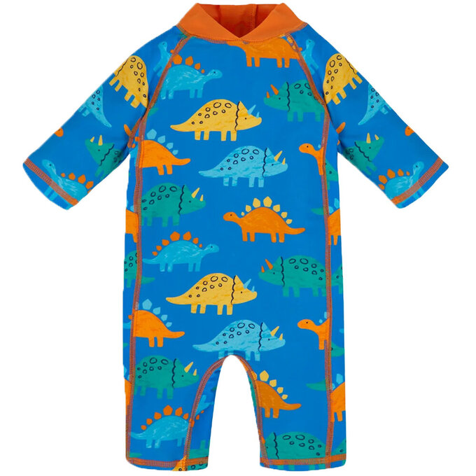 英國 JoJo Maman BeBe 嬰幼兒/兒童連身式防曬泳裝_恐龍家族_JJH3934