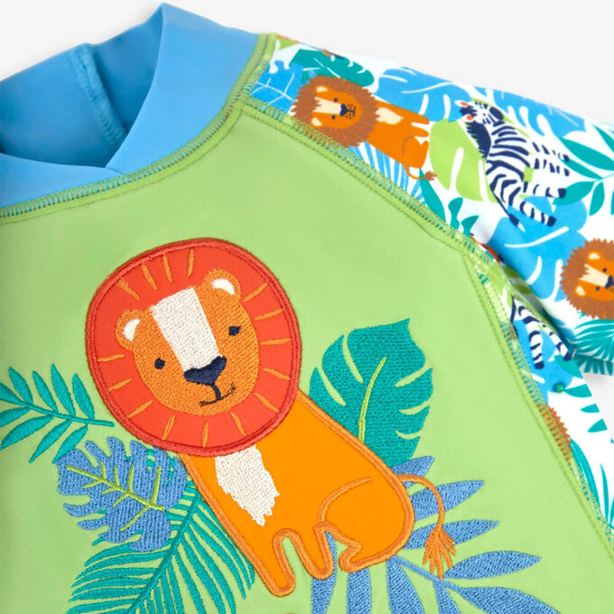 英國 JoJo Maman BeBe 嬰幼兒/兒童連身式防曬泳裝_叢林探險_JJH9679