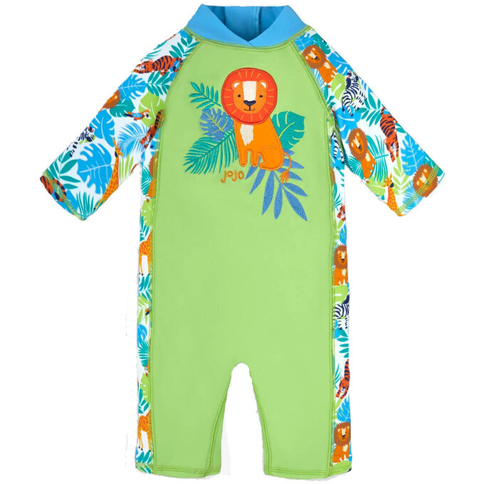 英國 JoJo Maman BeBe 嬰幼兒/兒童連身式防曬泳裝_叢林探險_JJH9679