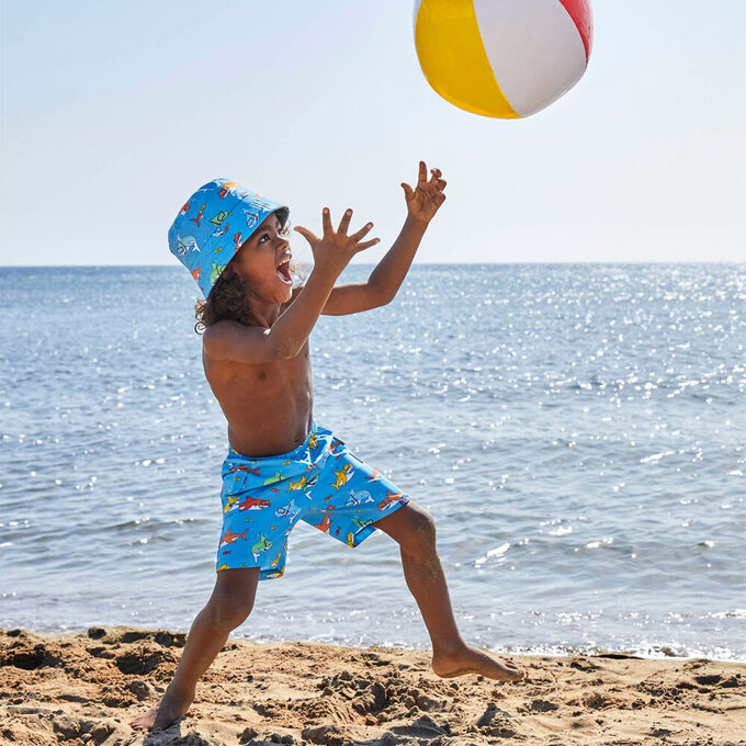 英國 JoJo Maman BeBe 嬰幼兒/兒童長版泳褲_鯊魚家族_JJH3925