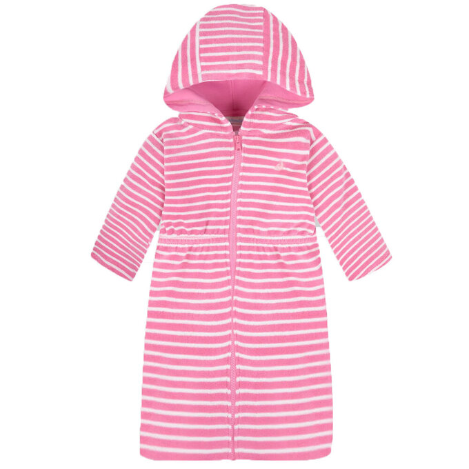 英國 JoJo Maman BeBe 嬰幼兒/兒童游泳浴巾&浴袍_粉嫩條紋_JJH9632